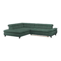 ECKSOFA Waldgrün Chenille  - Waldgrün/Chromfarben, KONVENTIONELL, Textil/Metall (234/312cm) - Livetastic