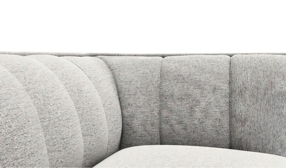2,5-SITZER Chenille, Webstoff, Flachgewebe Hellgrau  - Hellgrau/Schwarz, Design, Holz/Textil (179/75/91cm) - Livetastic