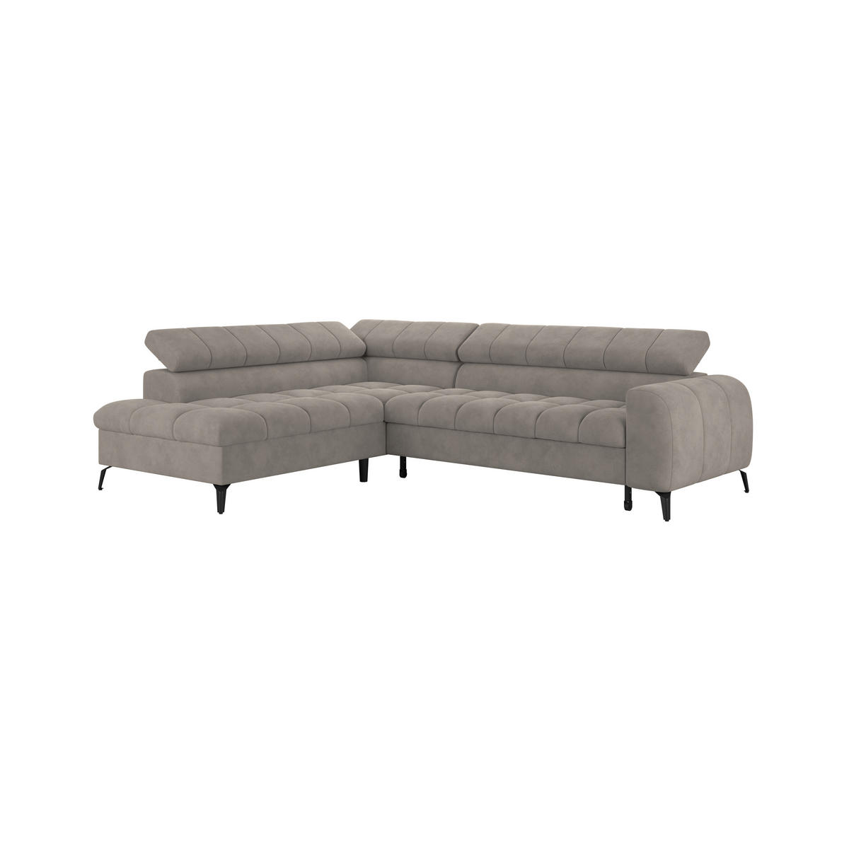 ECKSOFA in Grau  - Schwarz/Grau, Trend, Kunststoff/Textil (203/261cm) - Livetastic