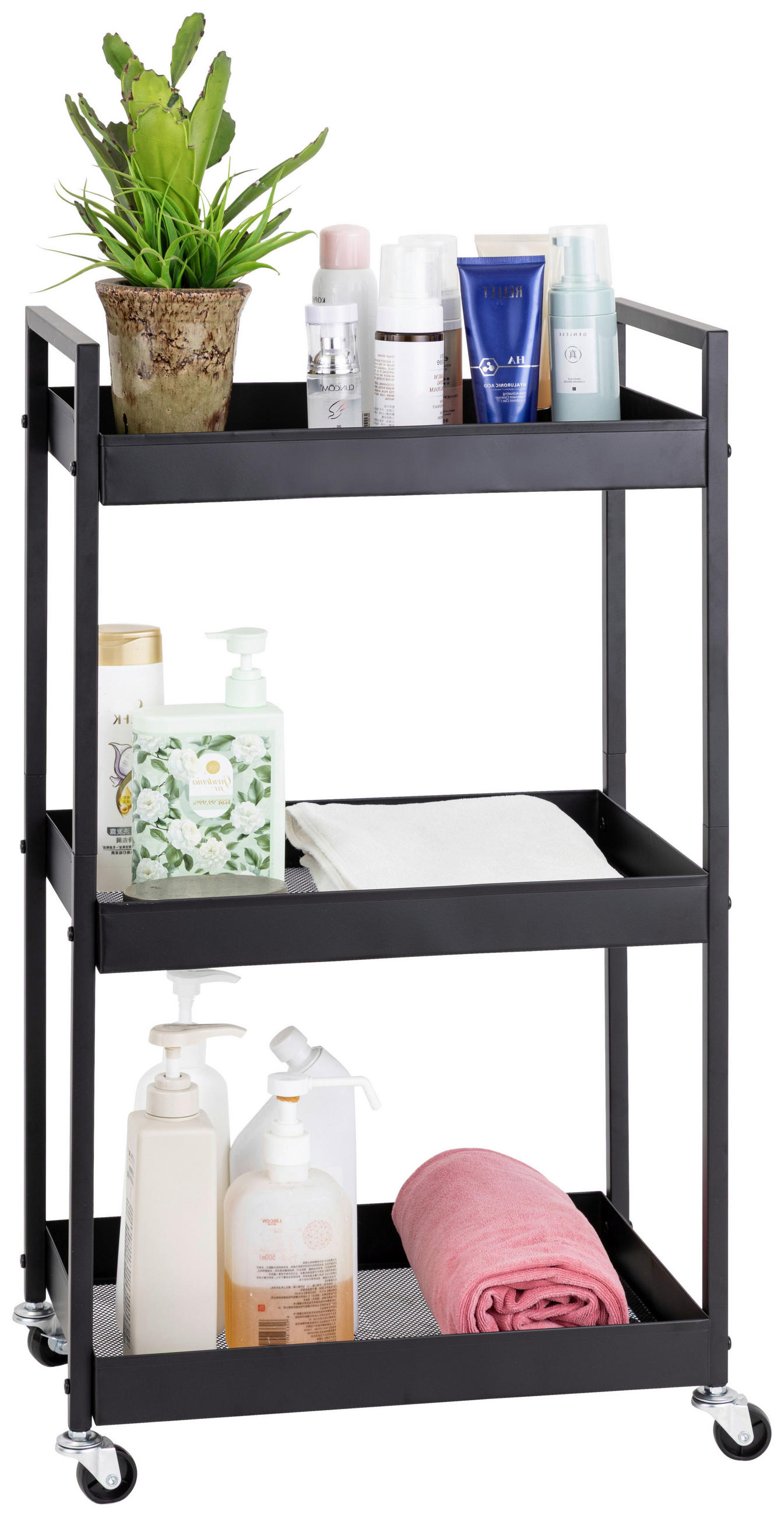 Boxxx Servierwagen Schwarz 30x80x45 cm