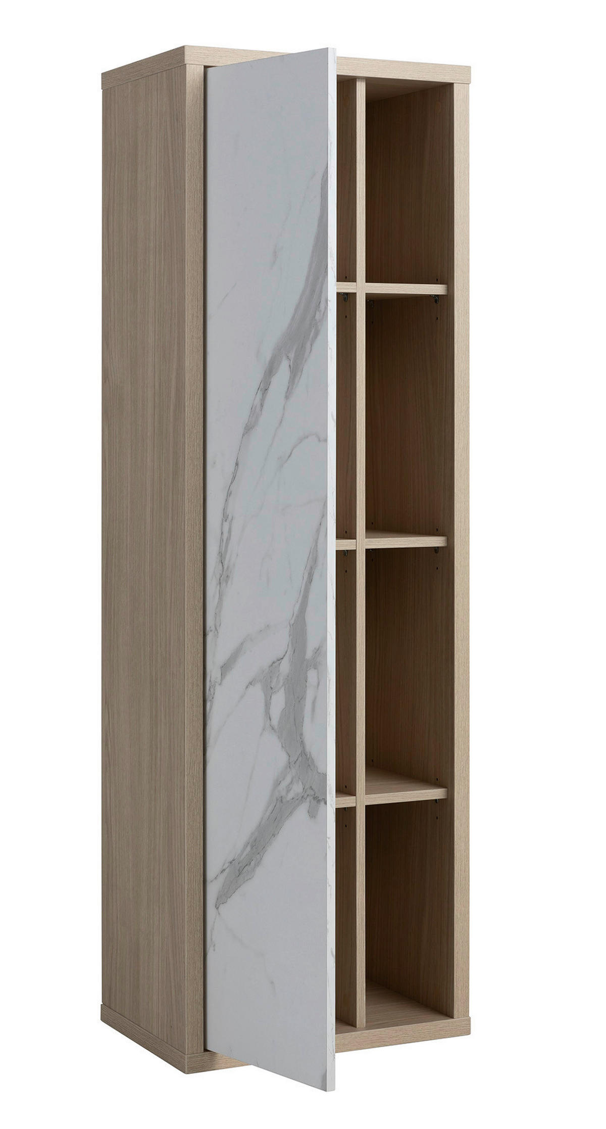 VISOKA OMARA 52/160/35 cm  - barve hrasta/bela, Moderno, leseni material (52/160/35cm) - Xora