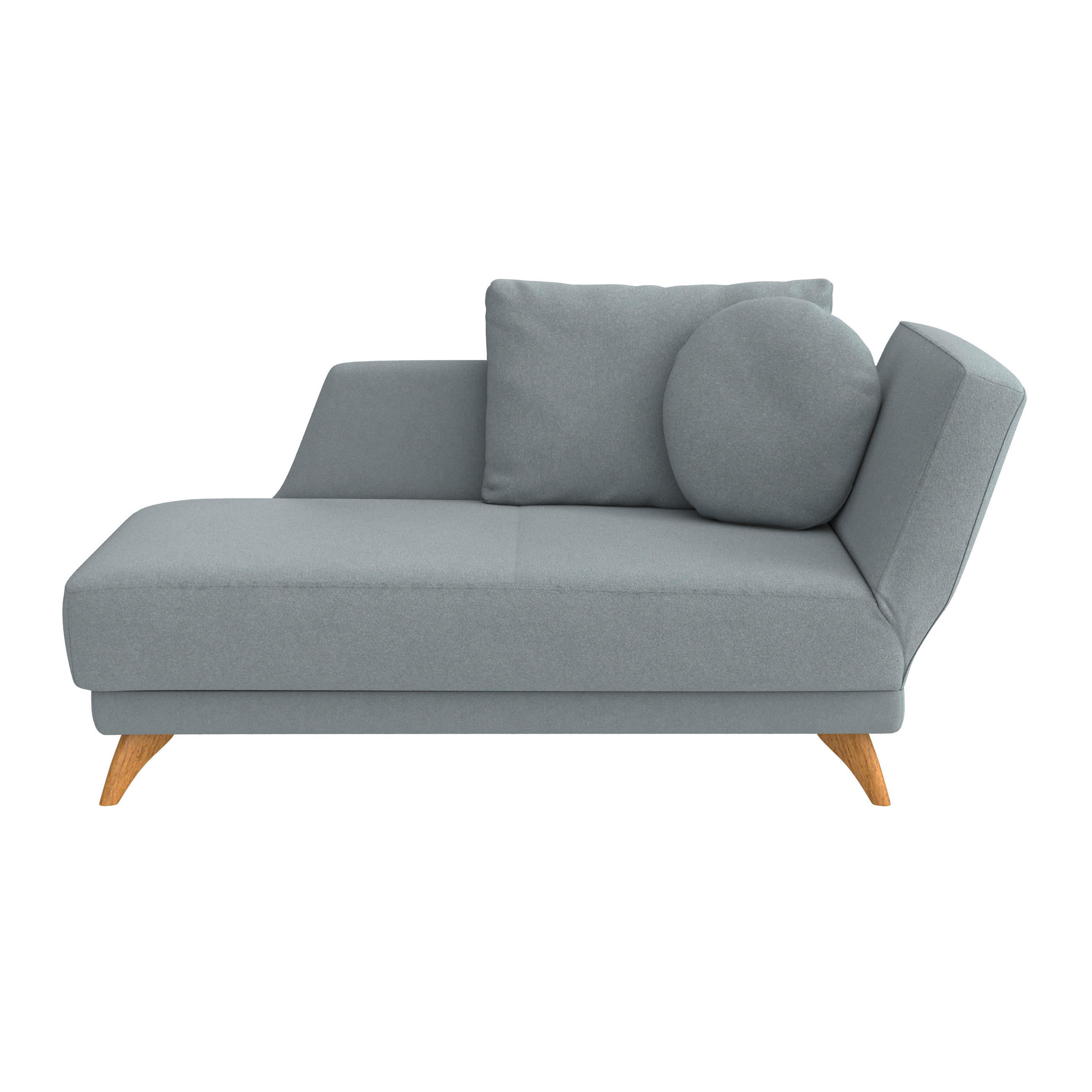 RÉCAMIERE in Flachgewebe Hellblau  - Eichefarben/Hellblau, Modern, Holz/Textil (205/74-87/94cm) - Bali