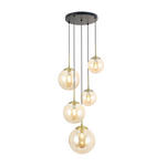 HÄNGELEUCHTE 44,5/120 cm  - Goldfarben/Bernsteinfarben, Trend, Glas/Metall (44,5/120cm) - Novel