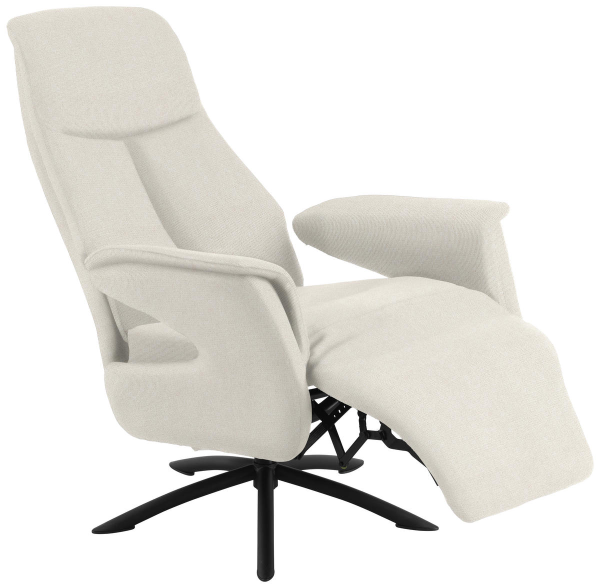 RELAXSESSEL in Textil Beige  - Beige/Schwarz, Design, Textil/Metall (73/108/86cm) - Welnova