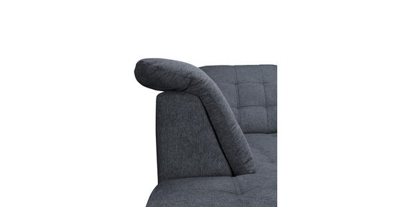 ECKSOFA Anthrazit Chenille  inkl. Bettkasten, Schlaffunktion, Rücken echt, Kopfteilverstellung, Liegefläche im Originalstoff  - Chromfarben/Anthrazit, KONVENTIONELL, Kunststoff/Textil (205/260cm) - Carryhome