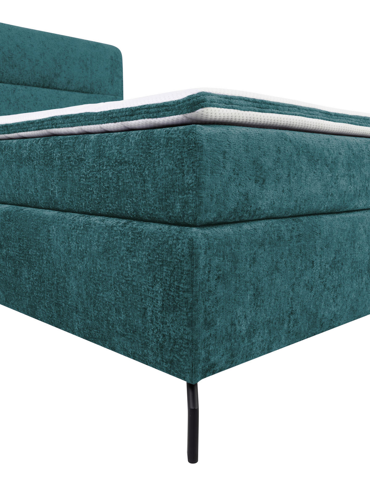 BOXSPRINGBETT 180/200 cm  in Petrol  - Petrol/Schwarz, Design, Textil/Metall (180/200cm) - Esposa