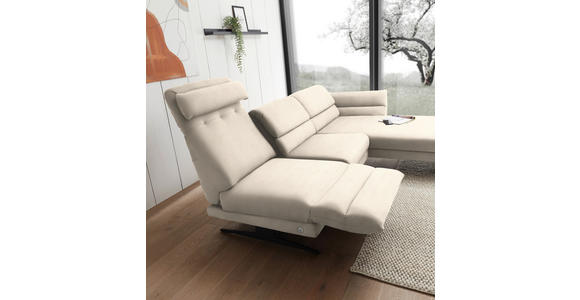 ECKSOFA  in Flachgewebe Magnolie  279-327/176-217 cm  - Magnolie/Schwarz, Design, Textil/Metall (279-327/176-217cm) - Dieter Knoll