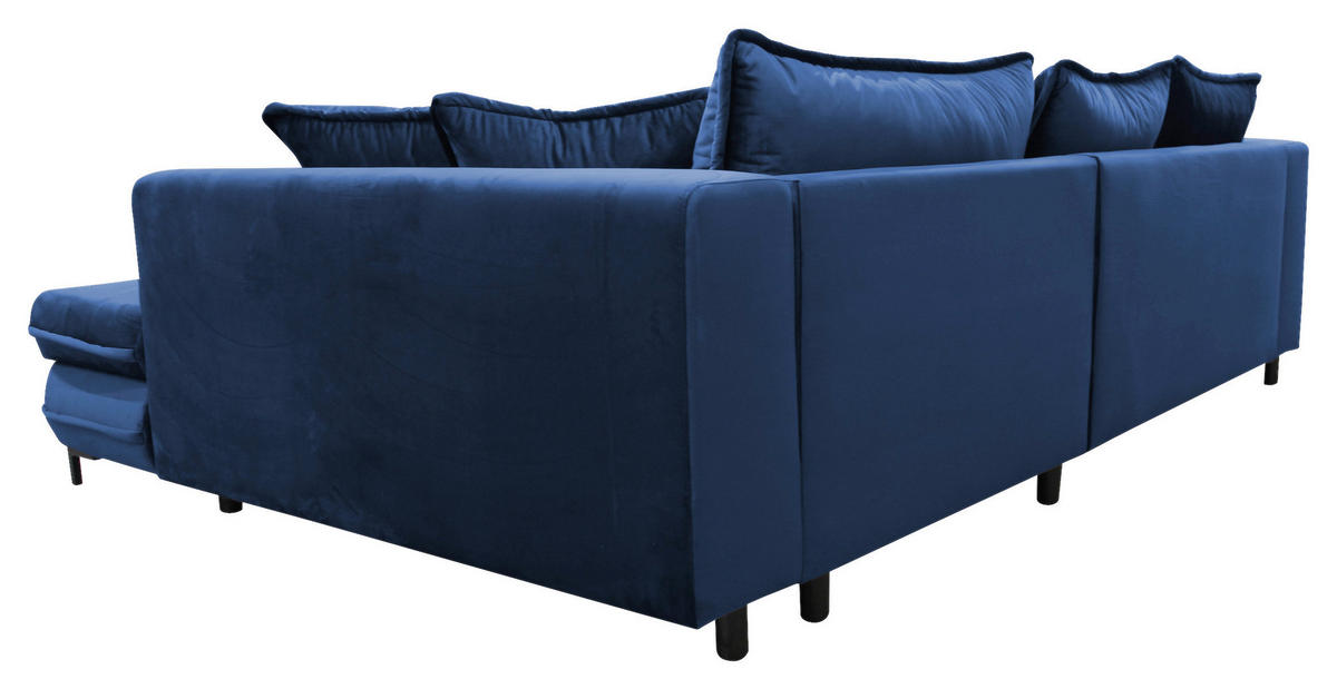 ECKSOFA Royalblau Velours  - Blau/Royalblau, Design, Textil/Metall (277/187cm) - Livetastic