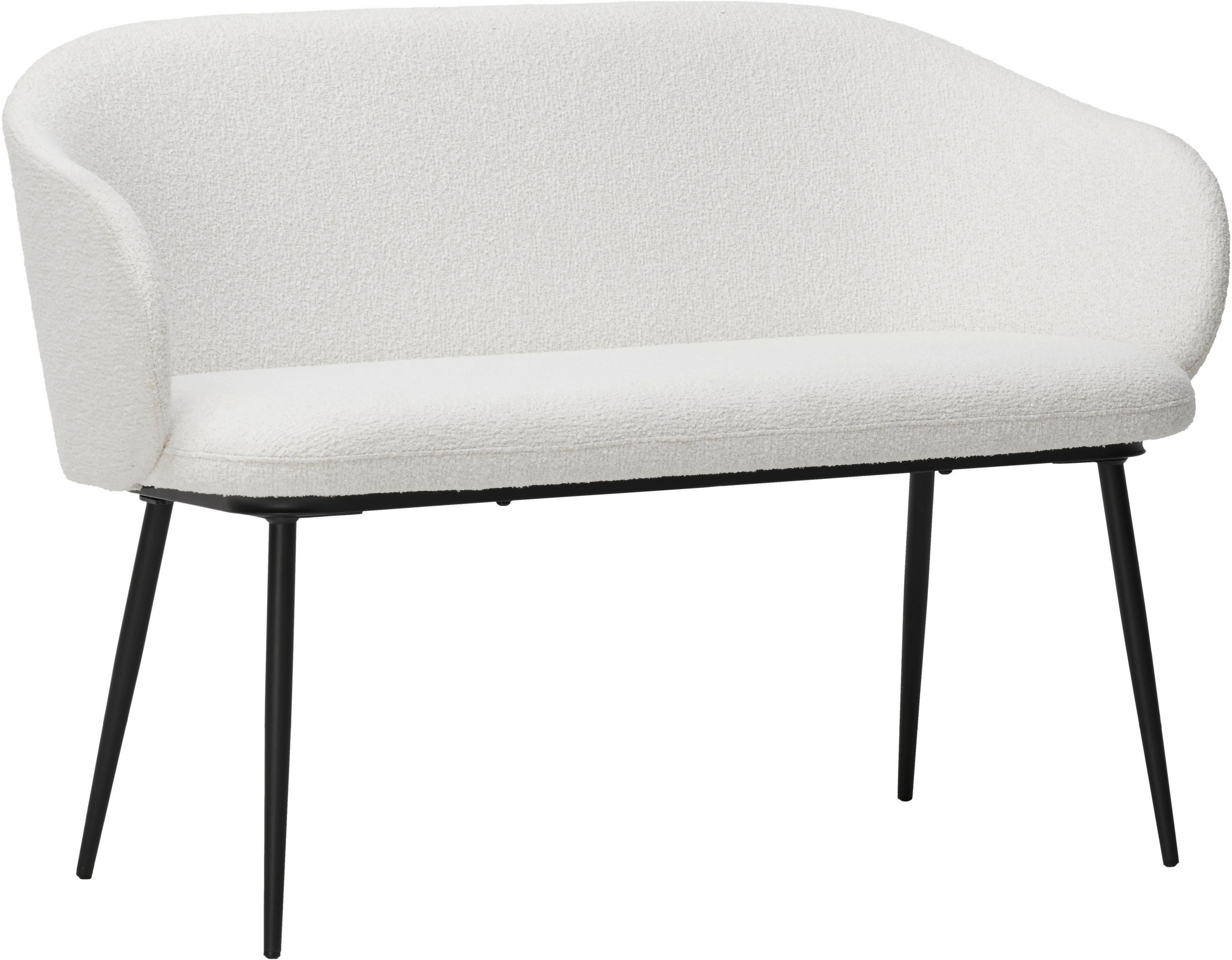 SITZBANK 115,5/80/57 cm Webstoff Creme, Schwarz Pappel Sperrholz  - Creme/Schwarz, MODERN, Holz/Textil (115,5/80/57cm) - Livetastic