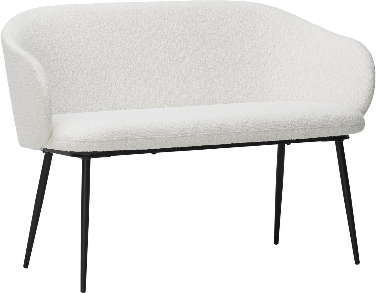 SITZBANK 115,5/80/57 cm Webstoff Creme, Schwarz Pappel Sperrholz  - Creme/Schwarz, MODERN, Holz/Textil (115,5/80/57cm) - Livetastic