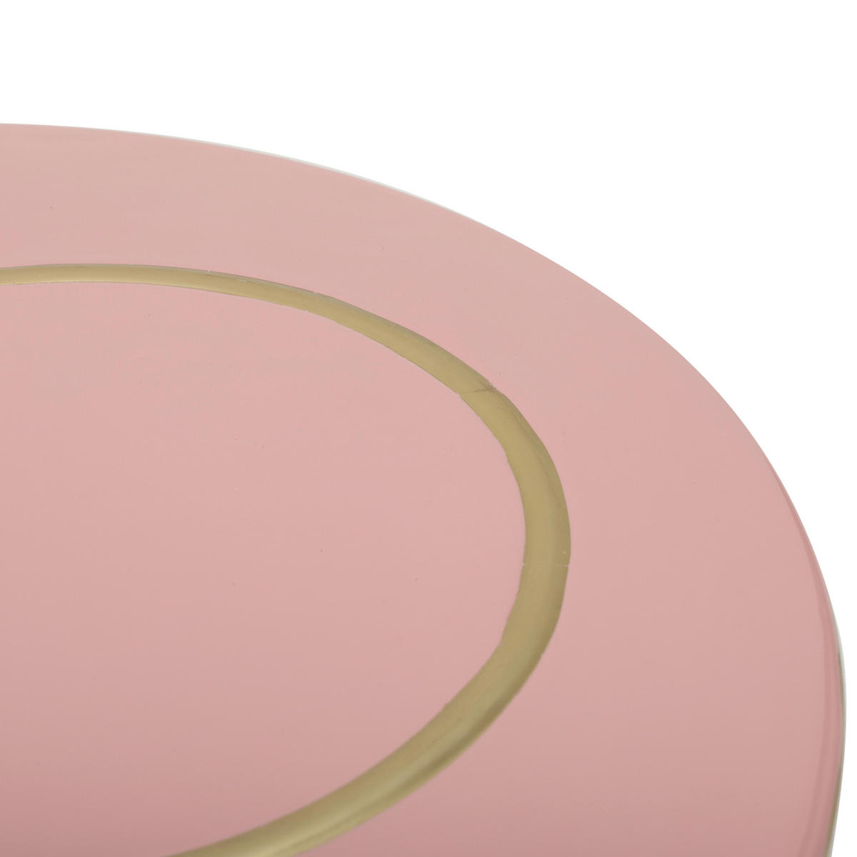 BEISTELLTISCH Rosa, Goldfarben rund  - Goldfarben/Rosa, Design, Metall (51/50cm) - Kayoom