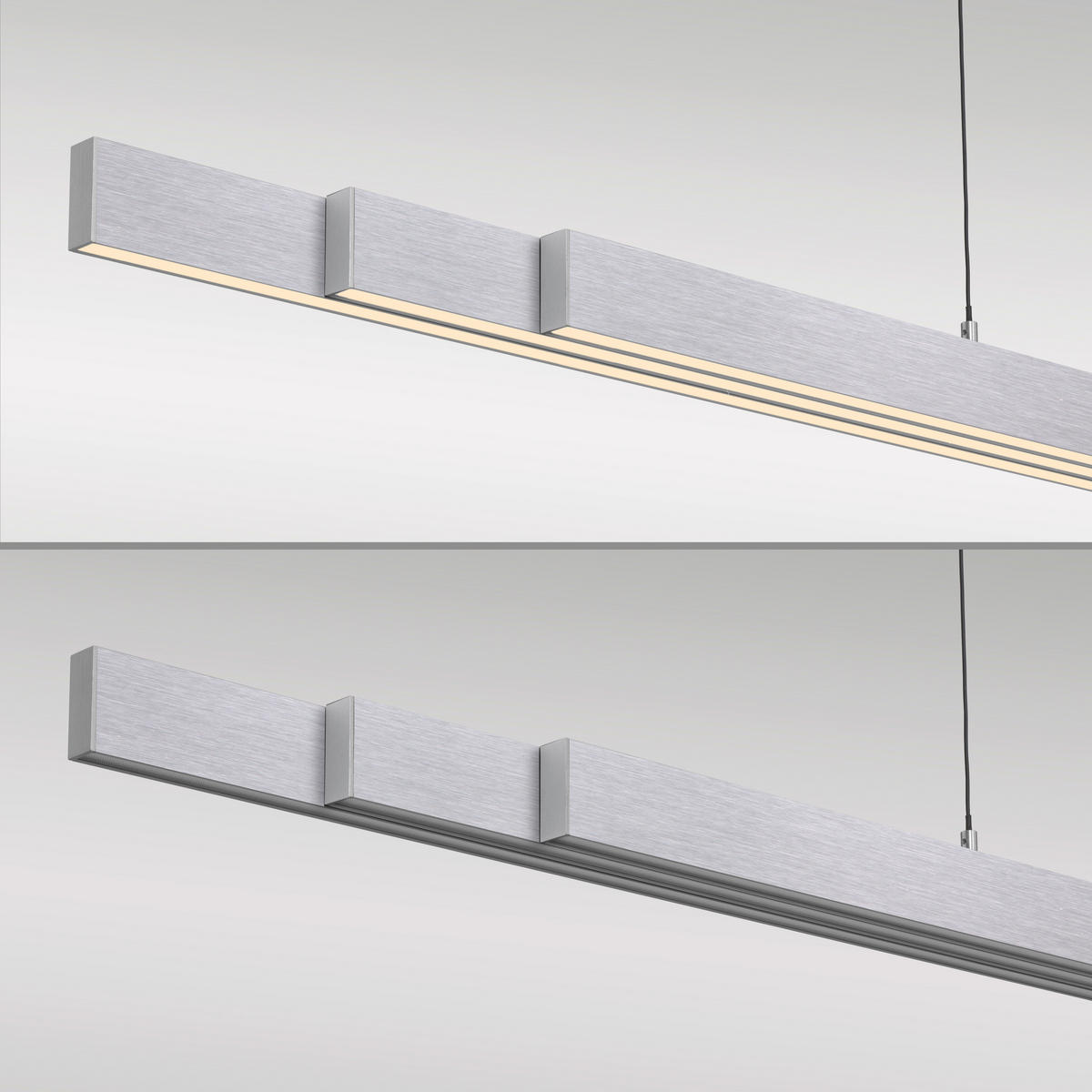 LED-HÄNGELEUCHTE 179/55/150 cm   - Alufarben, Design, Kunststoff/Metall (179/55/150cm) - Paul Neuhaus