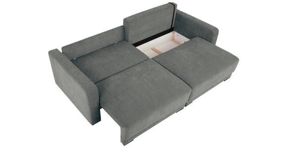 2-SITZER-SOFA in Chenille Grau  - Schwarz/Grau, KONVENTIONELL, Kunststoff/Textil (233/90/110cm) - Carryhome