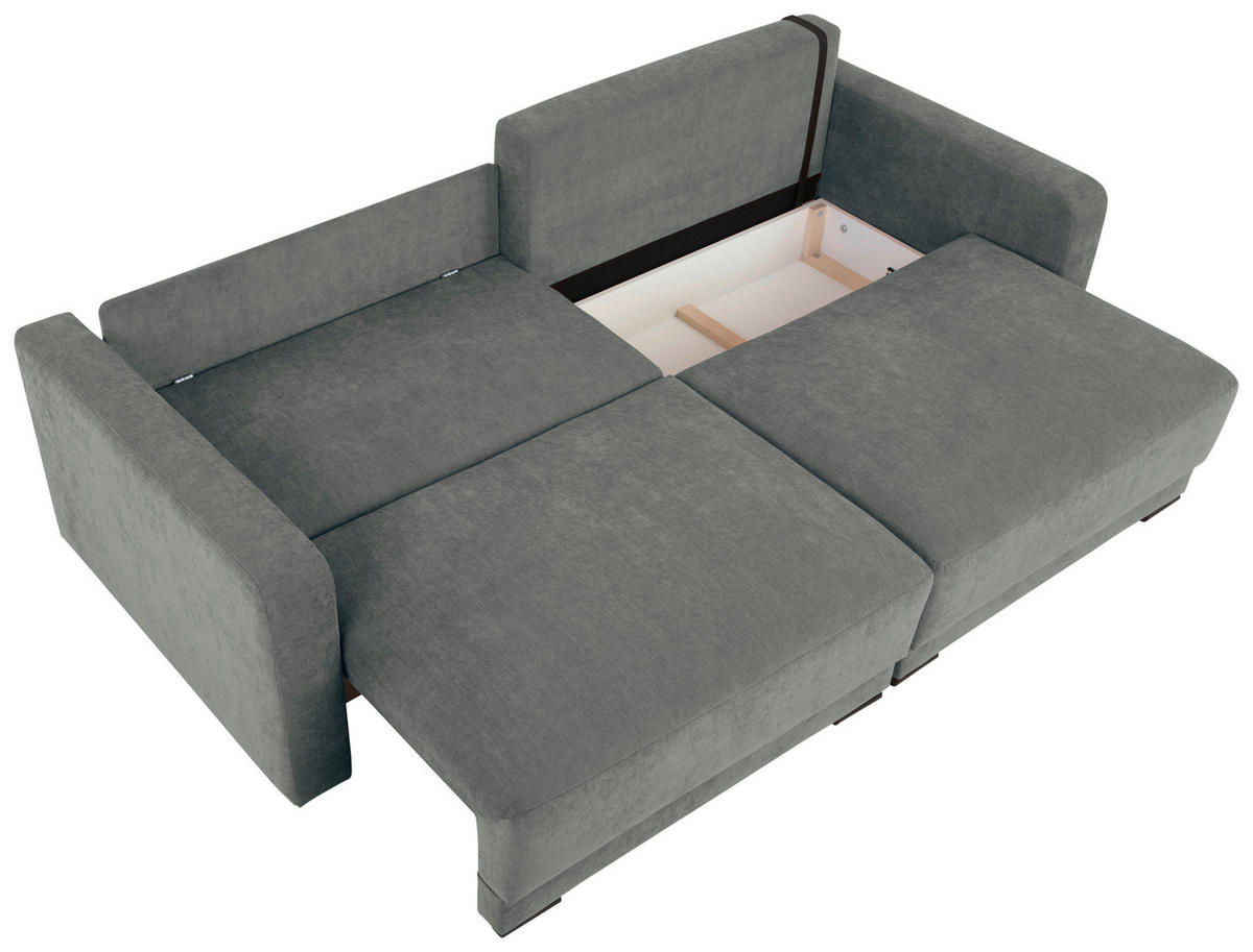 2-SITZER-SOFA in Chenille Grau  - Schwarz/Grau, Konventionell, Kunststoff/Textil (233/90/110cm) - MID.YOU