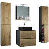 BADEZIMMER 5-teilig  in 127 cm  - Honigeiche/Anthrazit, MODERN, Glas/Keramik (127cm) - MID.YOU