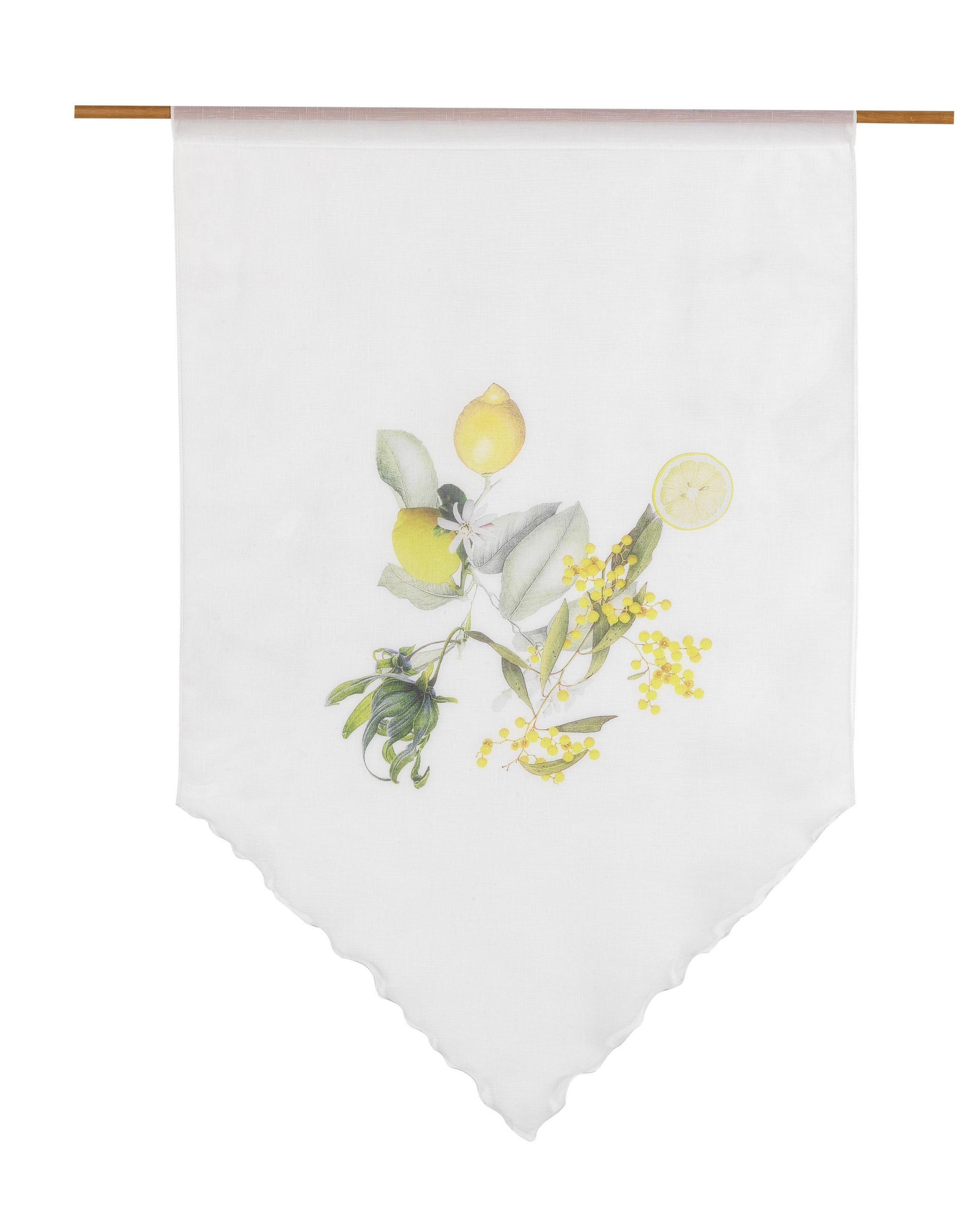 SCHEIBENGARDINE    60/90 cm  - Gelb/Weiß, Basics, Textil (60/90cm)