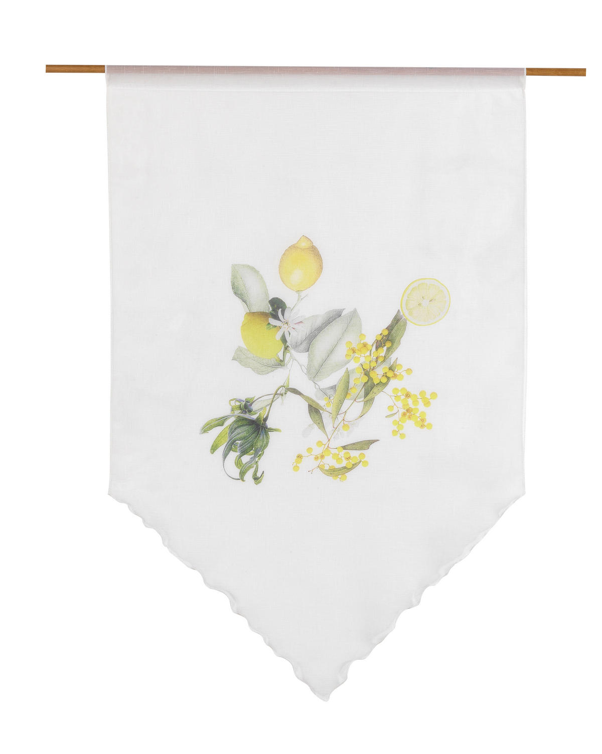 SCHEIBENGARDINE    60/90 cm  - Gelb/Weiß, Basics, Textil (60/90cm)