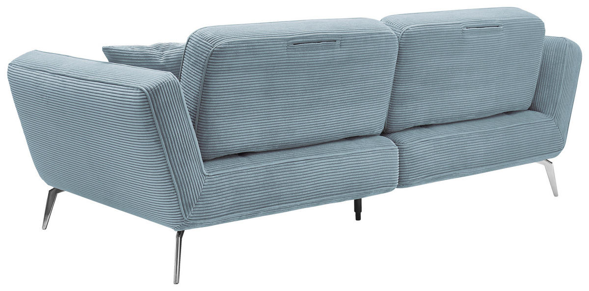 3-SITZER-SOFA Cord Blau  - Chromfarben/Blau, KONVENTIONELL, Kunststoff/Textil (260/90/125cm) - SetOne by Musterring