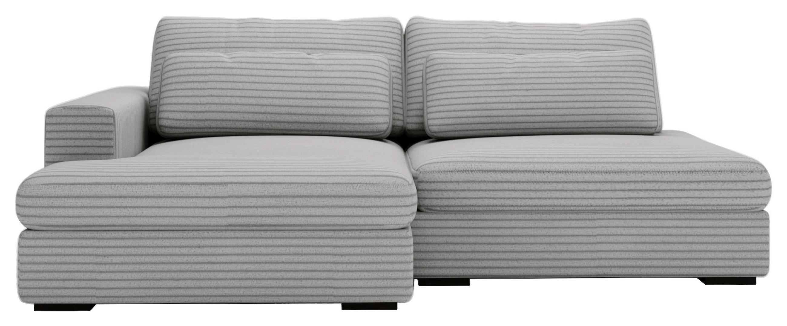 ECKSOFA Grau Cord  - Schwarz/Grau, Design, Kunststoff/Textil (158/223cm) - home24