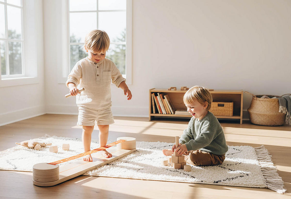 SLACKLINE-SET - Naturfarben, Basics, Holz (115/15/11cm) - Pinolino