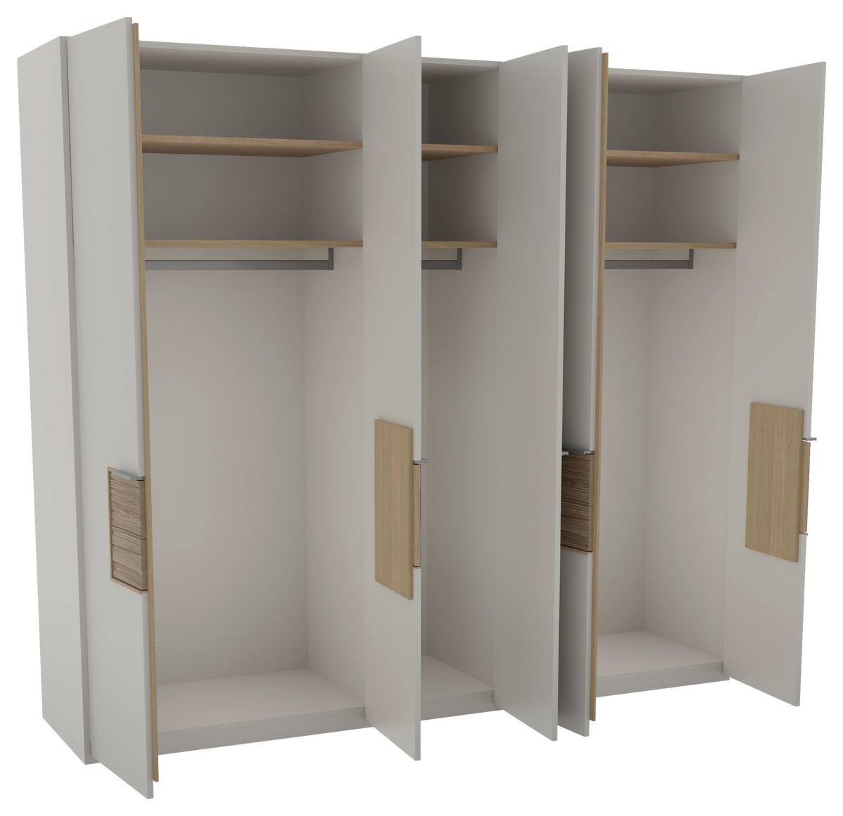 DREHTÜRENSCHRANK 251/226/63 cm,  in Taupe, Wildeiche, 5-türig  - Taupe/Wildeiche, Design, Holz/Metall (251/226/63cm) - Voglauer