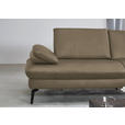 ECKSOFA in Echtleder Hellbraun  - Hellbraun/Schwarz, Design, Leder/Metall (325/157cm) - Dieter Knoll