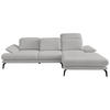 ECKSOFA in Webstoff Ecru  - Ecru/Schwarz, Design, Textil/Metall (289/180cm) - Stylife