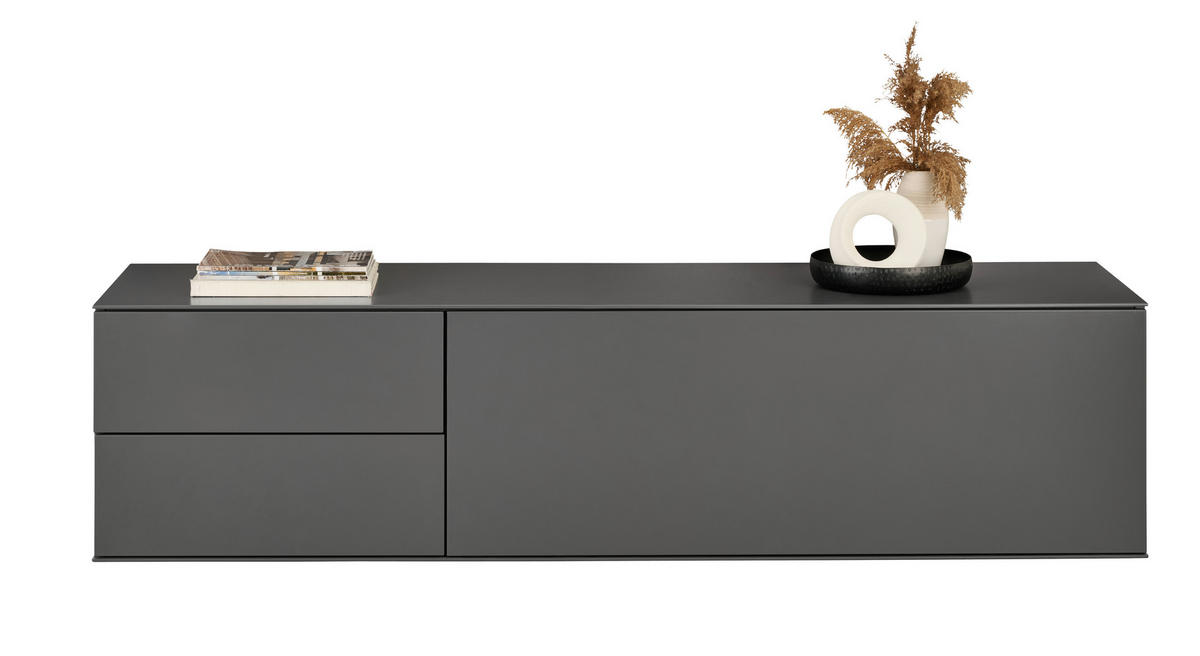 LOWBOARD  181/44/50 cm 2 Schublade(n) Beimöbel erhältlich, hängend, in verschiedenen Holzdekoren erhältlich  - Anthrazit, Design, Holzwerkstoff (181/44/50cm) - Dieter Knoll