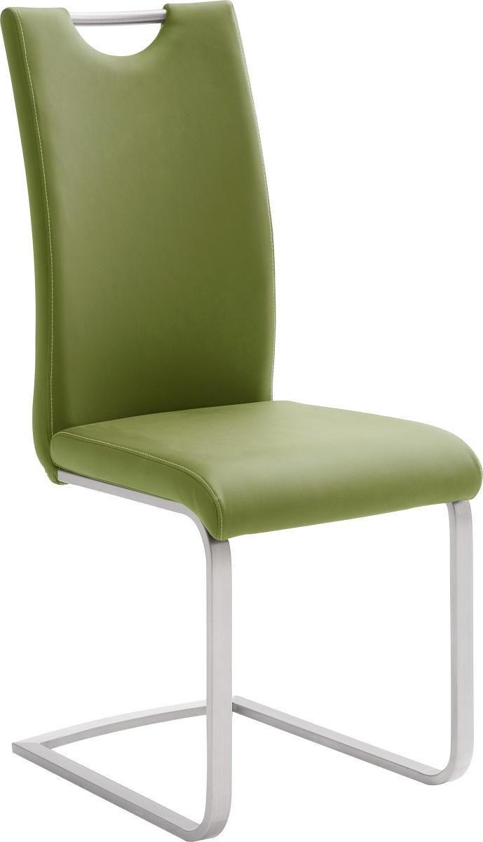 SCHWINGSTUHL  in Edelstahl Lederlook  - Edelstahlfarben/Creme, Design, Textil/Metall (42/103/55cm) - Novel