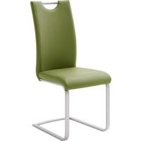 SCHWINGSTUHL  in Edelstahl Lederlook  - Edelstahlfarben/Creme, Design, Textil/Metall (42/103/55cm) - MID.YOU