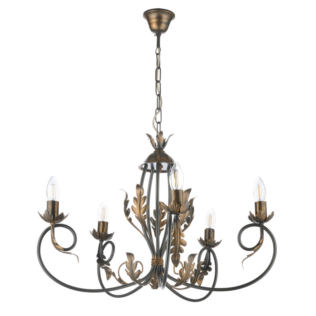 KRONLEUCHTER 65/65/110 cm   - Bronzefarben, KONVENTIONELL, Metall (65/65/110cm)