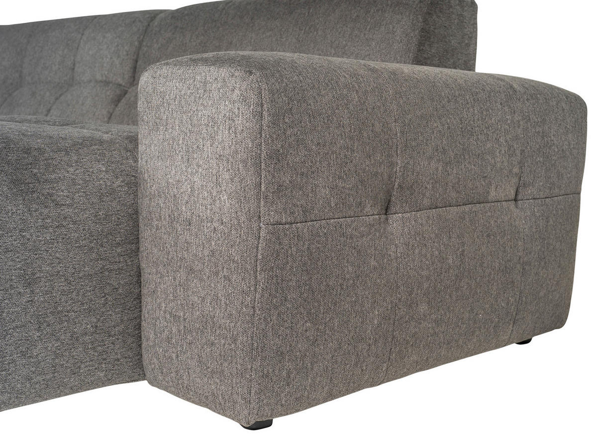 ECKSOFA Taupe Webstoff  - Taupe/Schwarz, KONVENTIONELL, Kunststoff/Textil (301/160cm) - Carryhome