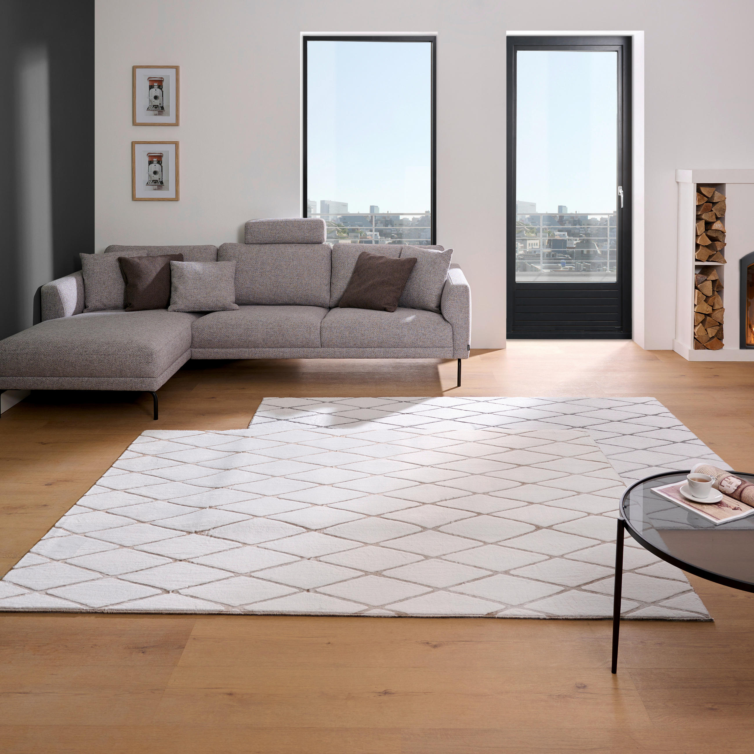 TKANÝ KOBEREC, 140/200 cm, šedá - šedá, Trend, textil (140/200cm) - Novel