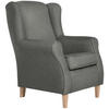 OHRENSESSEL in Flachgewebe Hellgrau  - Buchefarben/Hellgrau, Design, Holz/Textil (77/103/86cm) - Max Winzer
