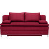 BOXSPRINGSOFA in Flachgewebe Rot  - Chromfarben/Rot, Design, Textil/Metall (200/93/107cm) - Novel