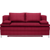 BOXSPRINGSOFA  mit Stoffauswahl Flachgewebe Rot  - Chromfarben/Rot, Design, Textil/Metall (200/93/107cm) - Novel