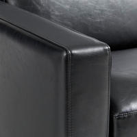 SOFA Lederlook Schwarz  - Schwarz, Design, Textil/Metall (193/79/79cm) - Livetastic