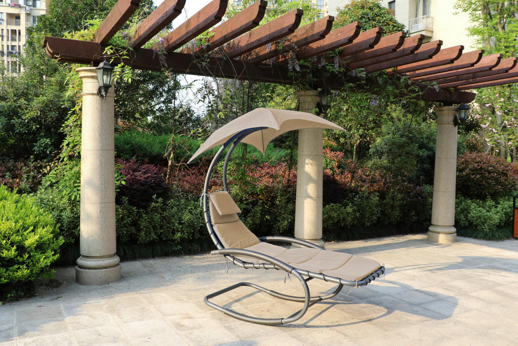 SCHAUKELLIEGE  - Anthrazit/Creme, Basics, Kunststoff/Metall (170/82/185cm) - Gardenson