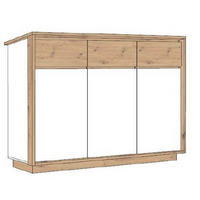 HIGHBOARD Conny  in 140/121/50 cm  - Weiß/Eiche Artisan, Basics, Holzwerkstoff (140/121/50cm) - Jimmylee