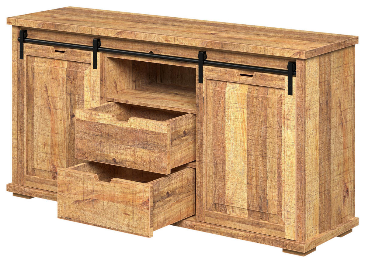 SIDEBOARD INDIGO 158/83/45 cm 2 Schublade(n)  - Honig, Konventionell, Holz/Metall (158/83/45cm) - MID.YOU