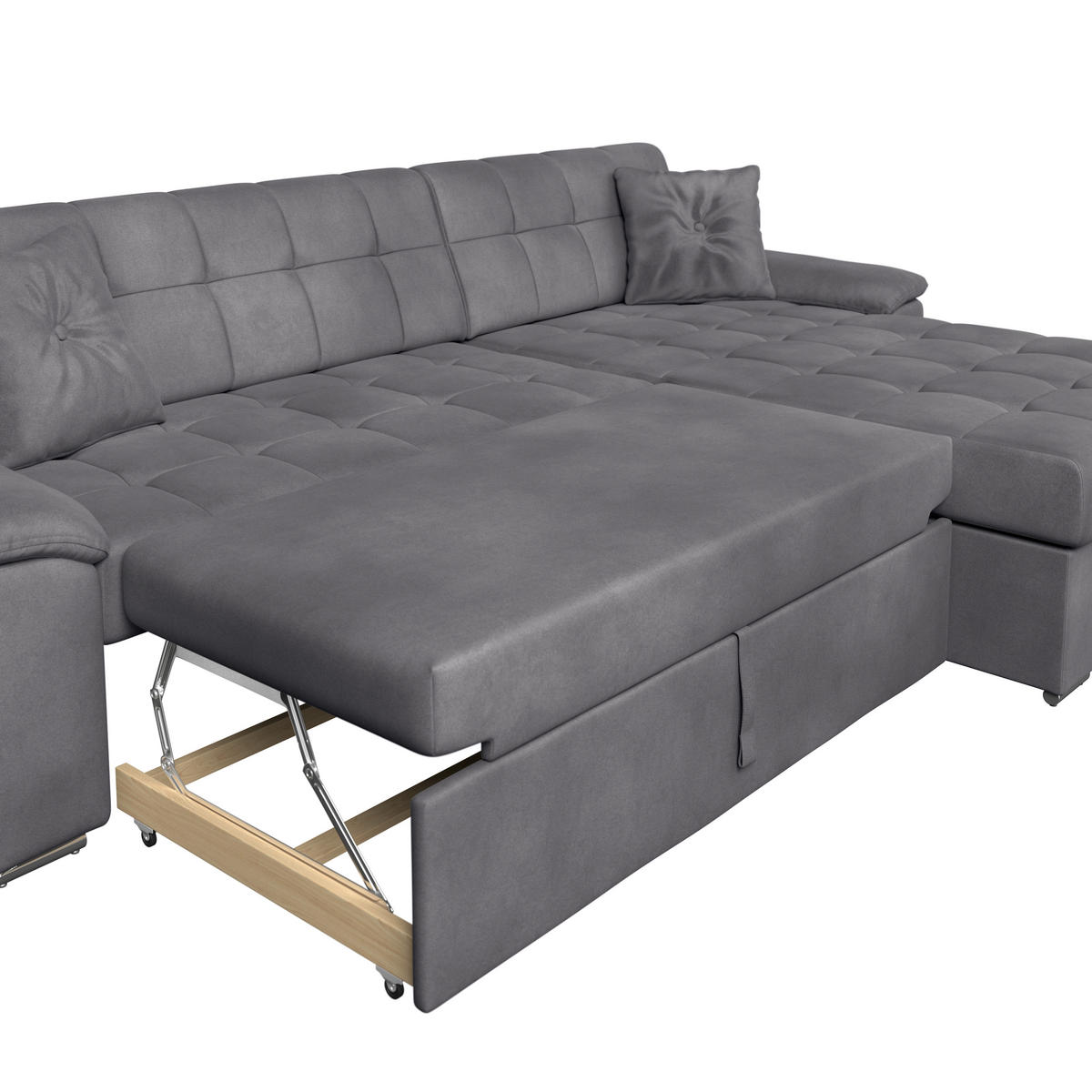 ECKSOFA Grau Zierkissen  - Grau, Trend, Textil (257/167cm) - Livetastic