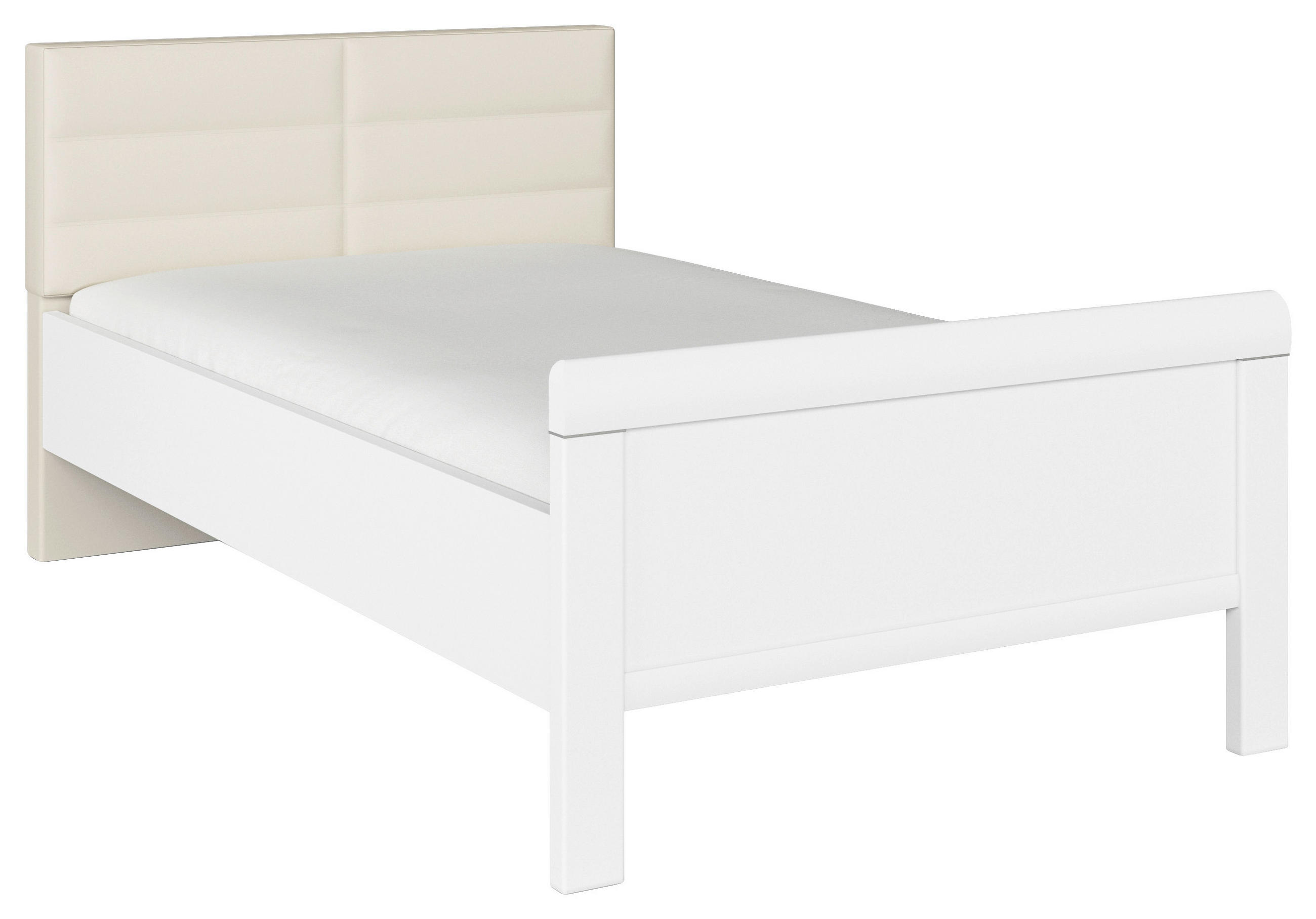 BETT 100/200 cm  in Weiß, Champagner  - Champagner/Weiß, Design (100/200cm) - Novel