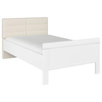 BETT 90/200 cm  in Weiß, Champagner  - Champagner/Weiß, Design, Holzwerkstoff/Textil (90/200cm) - Novel