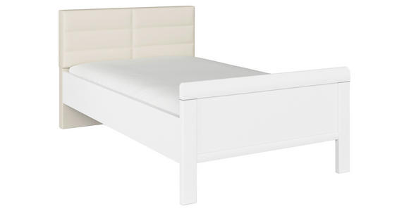 BETT 90/200 cm  in Weiß, Champagner  - Champagner/Weiß, Design, Holzwerkstoff/Textil (90/200cm) - Novel