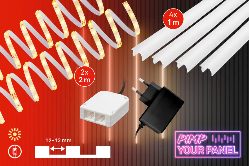 LED PÁSIK, 400 cm - biela, Basics, plast (400cm)