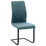 SCHWINGSTUHL Lederlook Schwarz, Petrol  - Petrol/Schwarz, Design, Textil/Metall (44/100/53cm) - Dieter Knoll