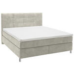 BOXSPRINGBETT 180/200 cm  in Ecru  - Chromfarben/Ecru, KONVENTIONELL, Kunststoff/Textil (180/200cm) - Voleo