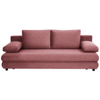 SCHLAFSOFA in Webstoff Altrosa  - Schwarz/Altrosa, Design, Kunststoff/Textil (197/77/81cm) - home24