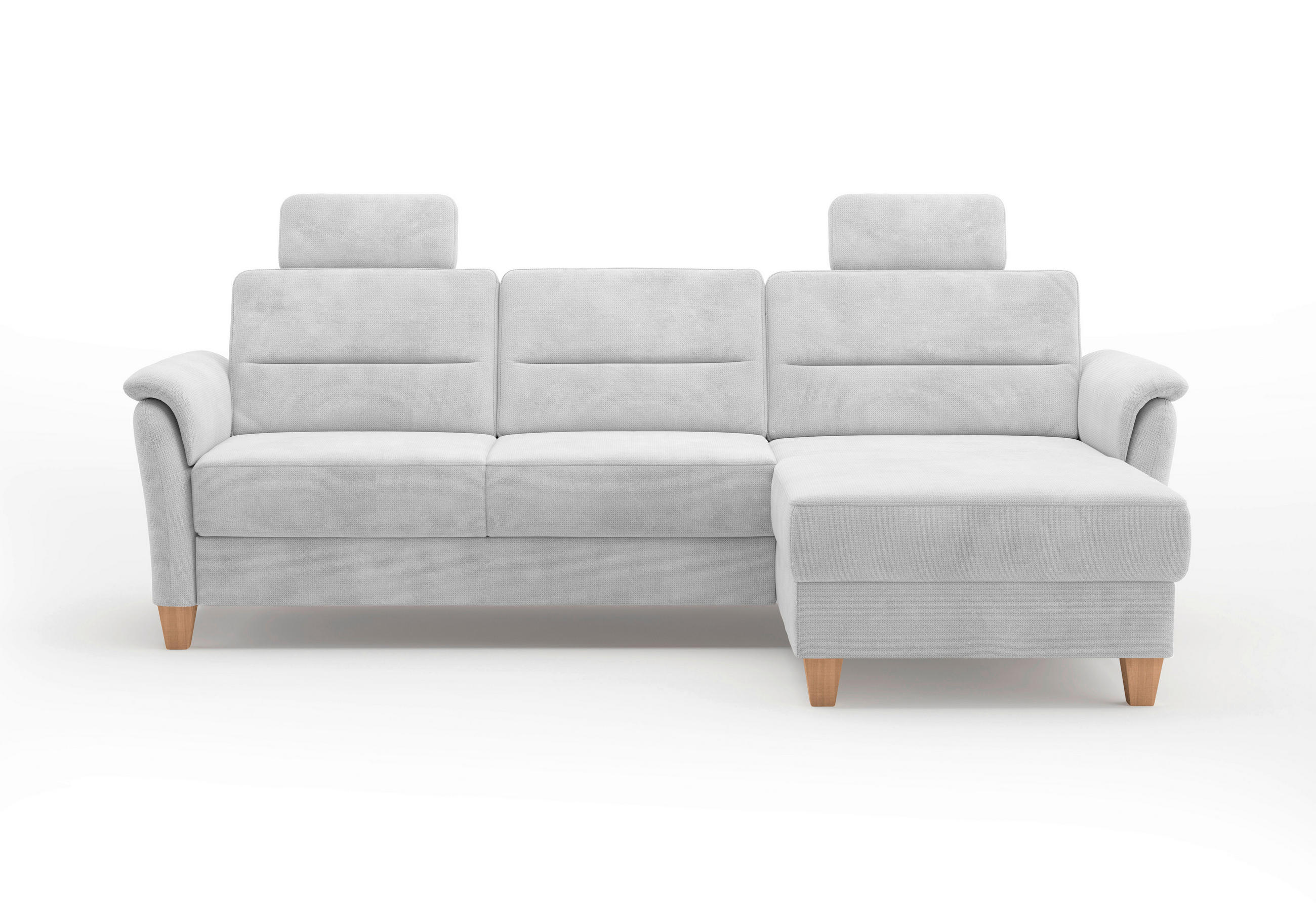 ECKSOFA in Flachgewebe Silberfarben  - Eichefarben/Silberfarben, Konventionell, Holz/Textil (244/163cm) - Sit & More