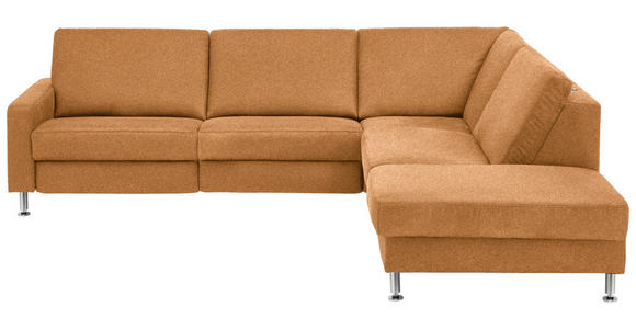 ECKSOFA Latina in Mikrofaser Hellbraun  275/242 cm  - Hellbraun/Alufarben, Design, Textil/Metall (275/242cm) - Dieter Knoll